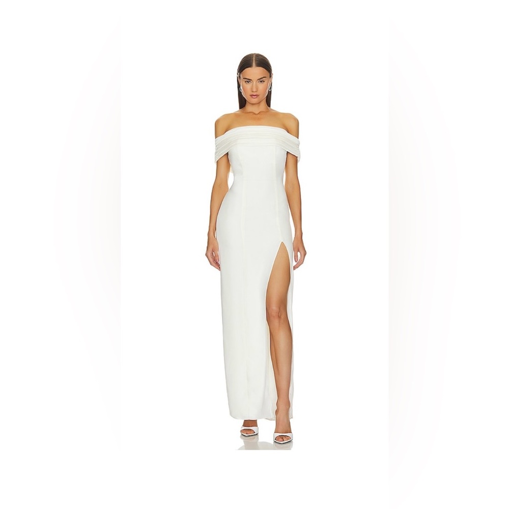 DIA GOWN WHITE Elegant Off-Shoulder White Dress